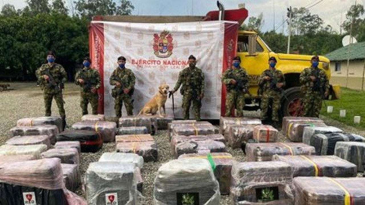 Capturan a hombre con aproximadamente dos toneladas de marihuana/Foto: cortesía del Ejército Nacional