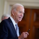 Para recibir al primer ministro japonés, Fumio Kishida, y al presidente de Corea del Sur, Yoon Suk Yeol, Joe Biden escogió Camp David, la residencia campestre de los presidentes estadounidenses cuyo nombre está históricamente vinculado a las negociaciones de paz en Oriente Medio.(AP Photo/Evan Vucci, File)