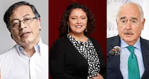 El presidente Gustavo Petro, la senadora Angélica Lozano y el expresidente Andrés Pastrana.