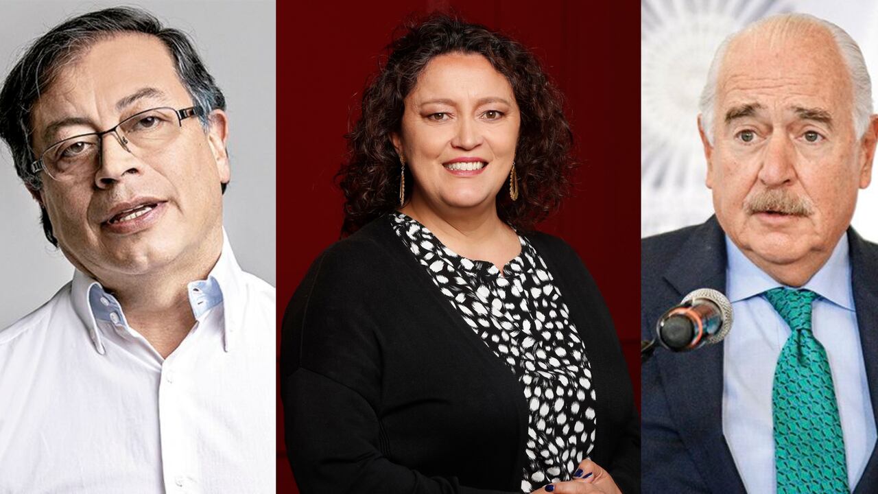 El presidente Gustavo Petro, la senadora Angélica Lozano y el expresidente Andrés Pastrana.