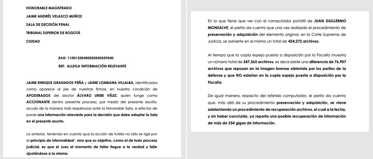 ALLEGA INFORMACIÓN RELEVANTE