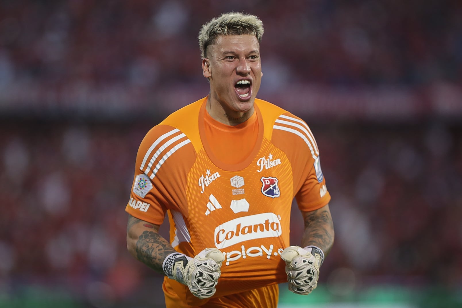 Medellín. Junio 29 de 2025. Independiente Medellín enfrenta a Independiente Santa Fe, por encuentro válido de la Liga BetPlay I 2025 final de vuelta, en el Estadio Atanasio Girardot. (Colprensa - Cristian Bayona).