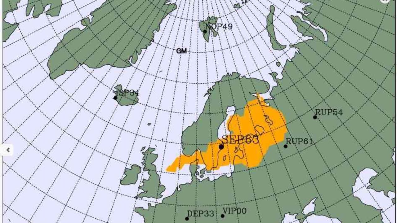La Organización del Tratado de Prohibición Completa de Ensayos Nucleares (TPCE), cuyas estaciones permiten medir los aumentos de radioactividad de origen civil, publicó un mapa en Twitter que marca la zona de origen probable de la fuente.