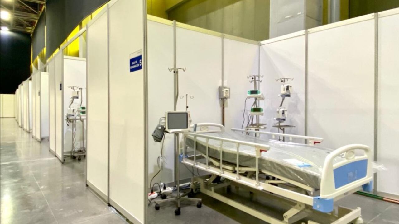 Hospital de campaña que fue reinstalado en el centro de eventos de Barranquilla.
