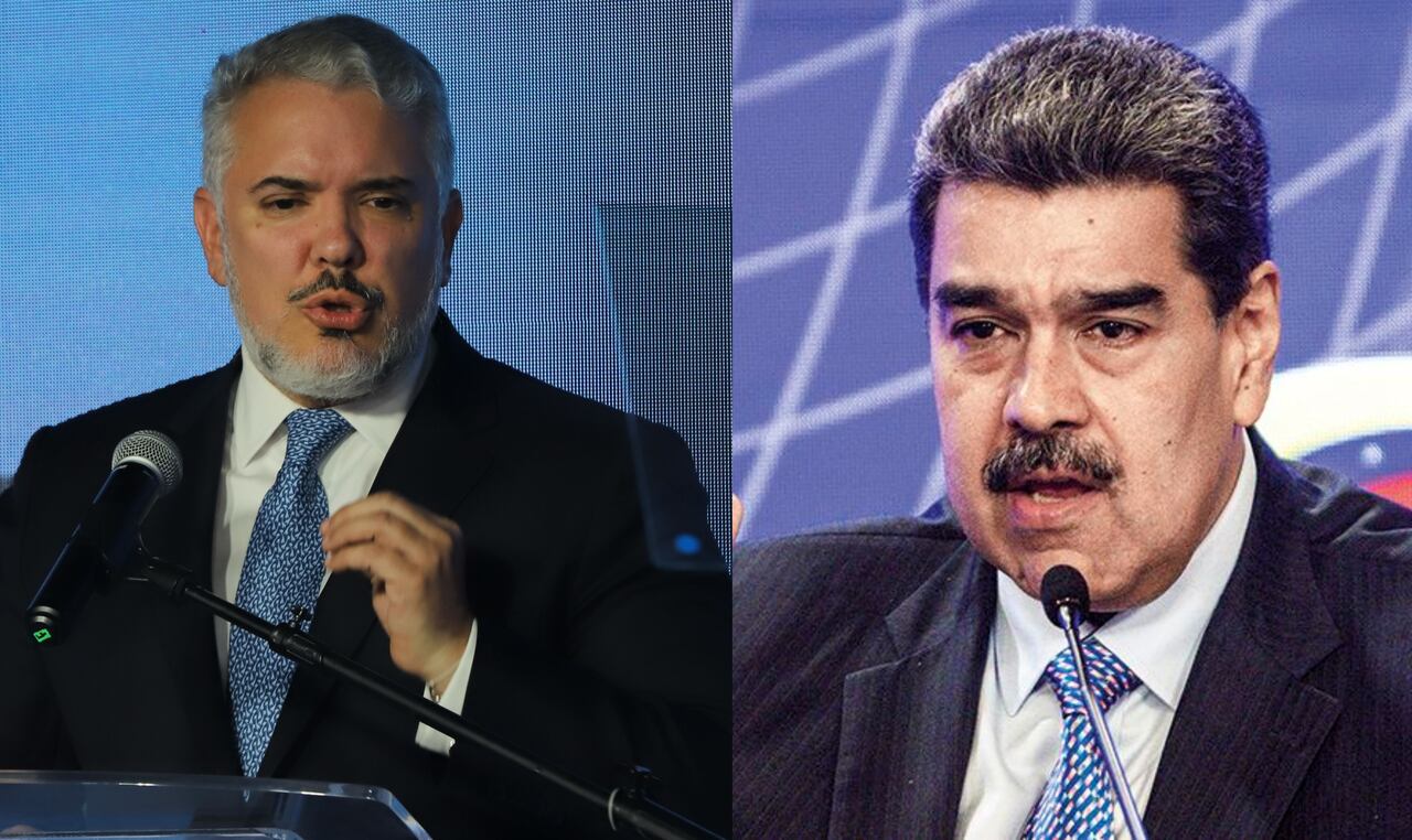 Iván Duque, expresidente de Colombia, y Nicolás Maduro, presidente de Venezuela.