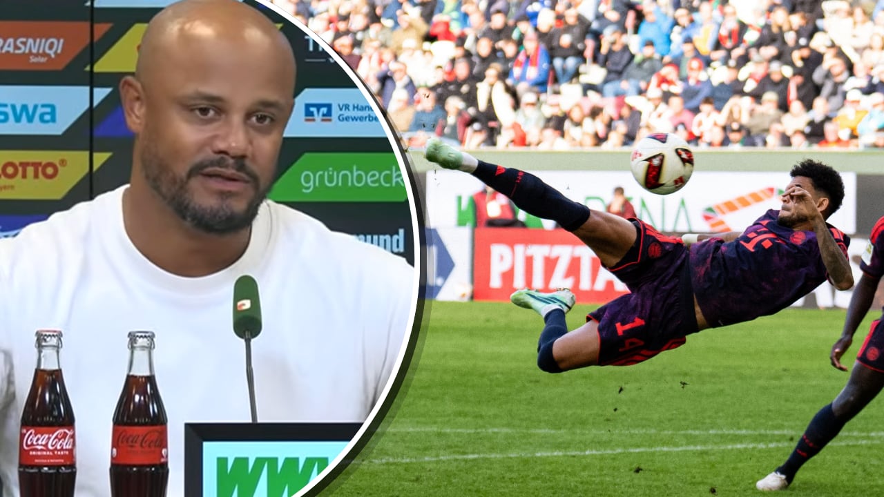 Las palabras del técnico del Bayern Múnich, Vincent Kompany (izq.) sobre el gol anulado a Luis Díaz contra Augsburgo (der.).