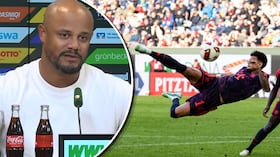 Las palabras del técnico del Bayern Múnich, Vincent Kompany (izq.) sobre el gol anulado a Luis Díaz contra Augsburgo (der.).