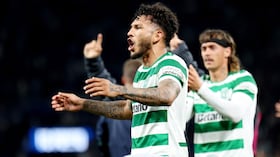 Luis Javier Suárez celebrando el paso a la final de la Copa de Portugal con Sporting Lisboa.