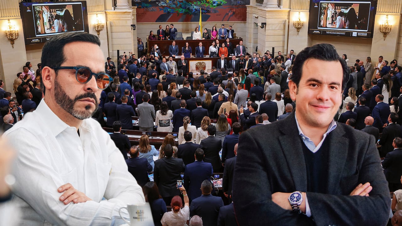 El presidente Abelardo De La Espriella y el ministro del Interior, Rodrigo Lara.