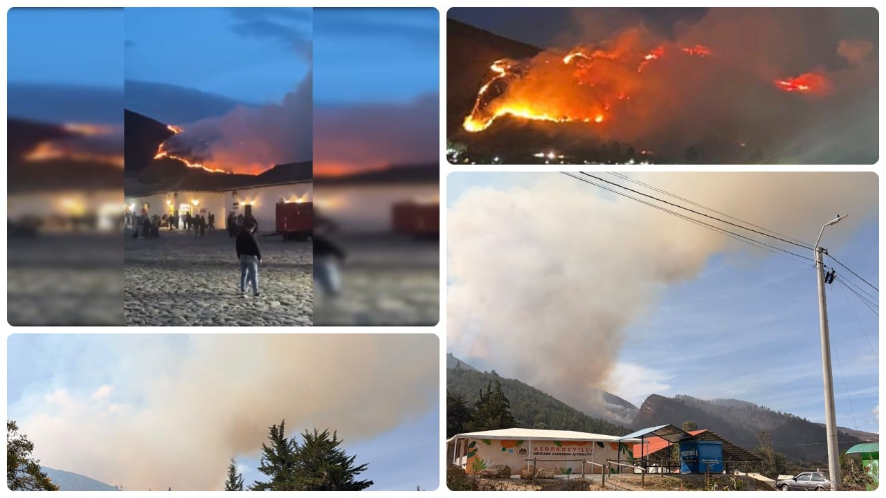 Así avanza la emergencia por el incendio forestal registrado en Villa de Leyva desde la tarde del 19 de septiembre.