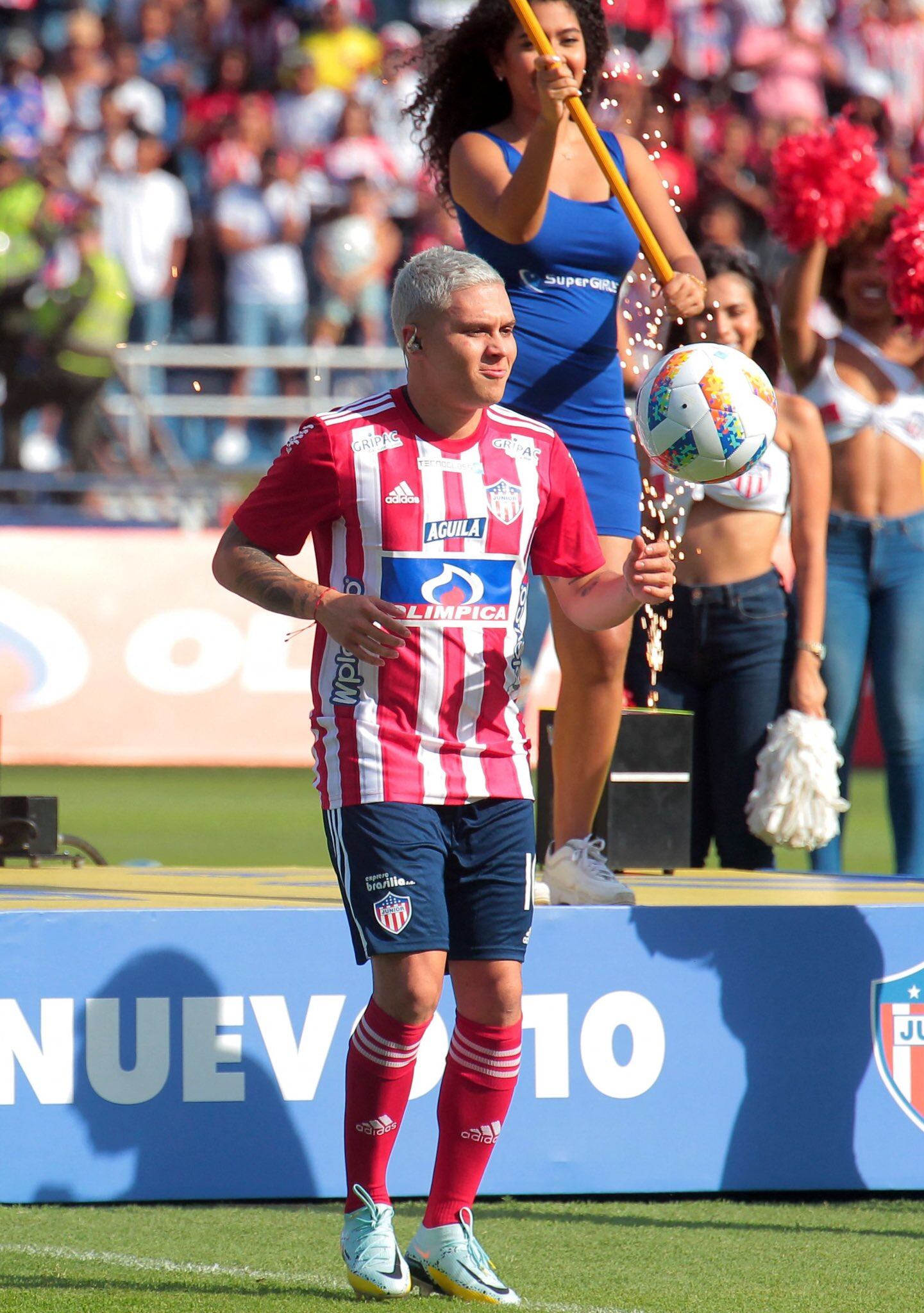 Juan Fernando Quintero, jugador del Junior de Barranquilla, durante su presentación en el Metropolitano