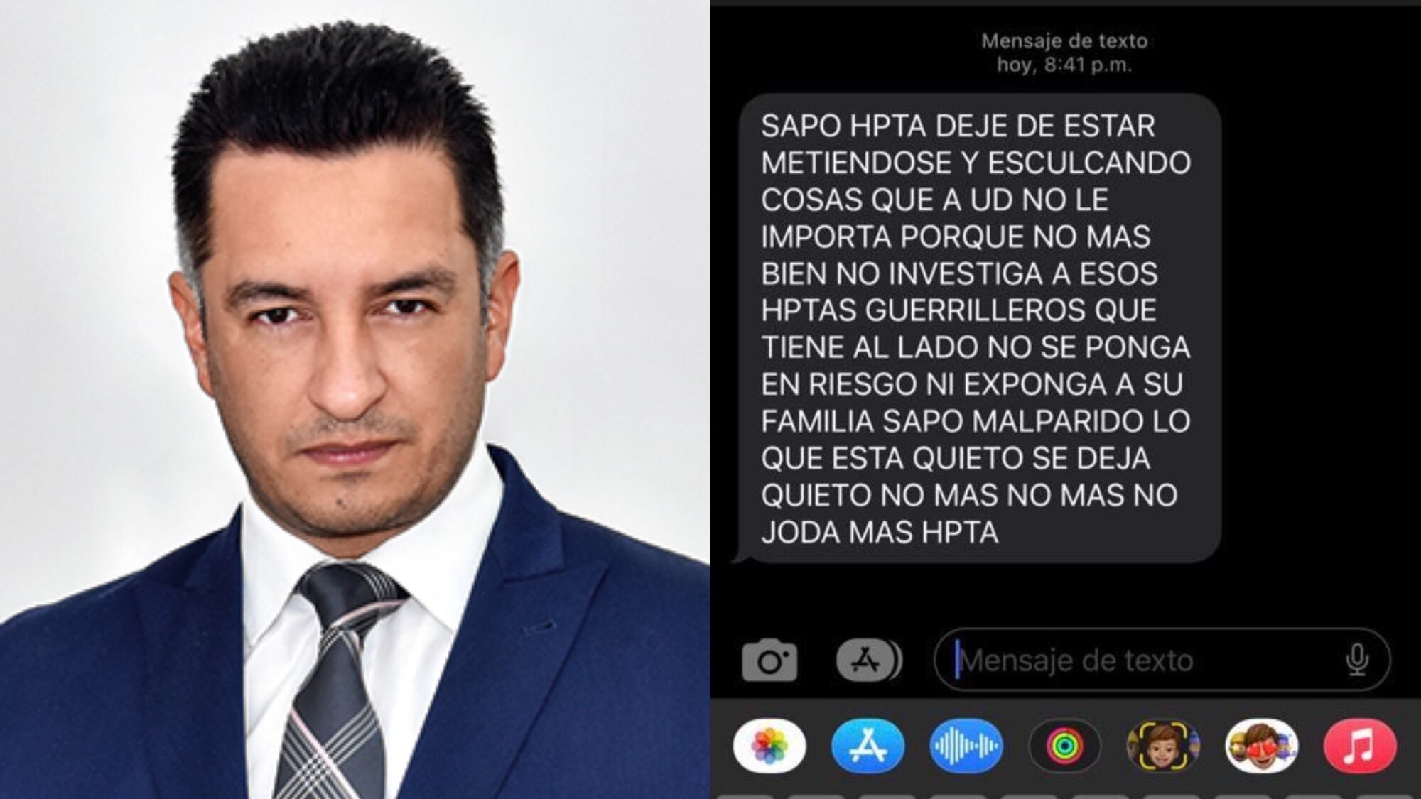 Andrés Idárraga denuncia amenazas de muerte en su contra.