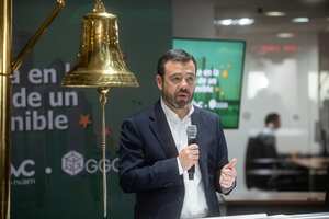 Alcalde Carlos Fernando Galán, en la Bolsa de Valores de Colombia