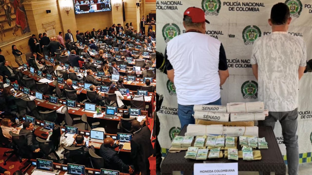 Al costado derecho, el escolta capturado junto al dinero.