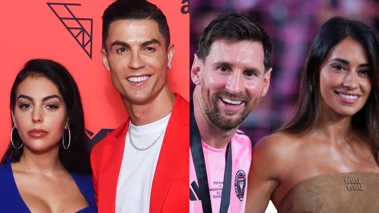 Georgina Rodríguez y Cristiano Ronaldo/Lionel Messi y Antonela Roccuzzo.
