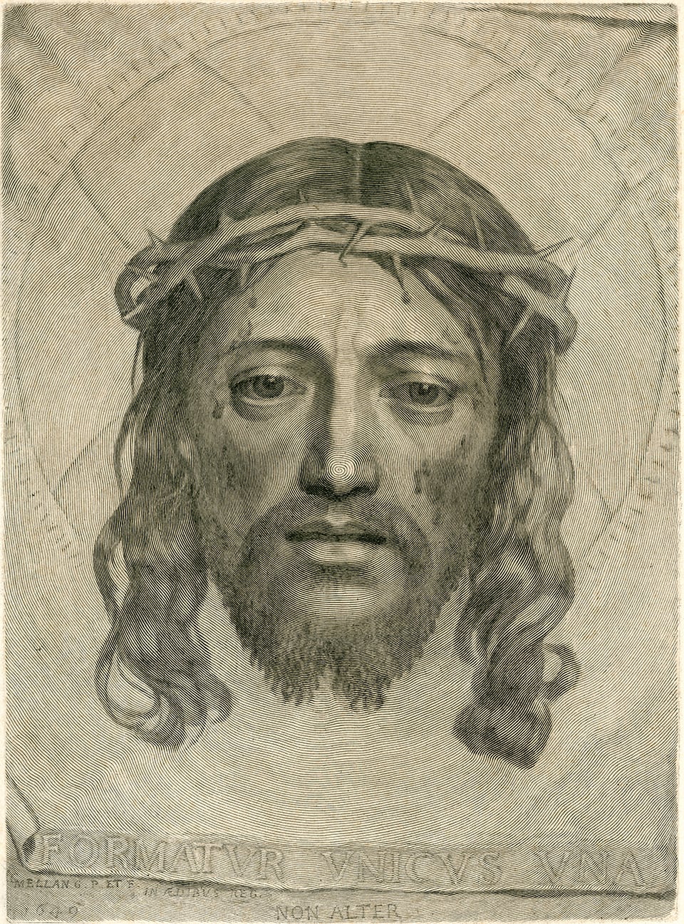'Verónica de Cristo', Claude Mellan, Ca. 1649, Buril en hueco, Reichsdruckerei (Berlín, Alemania).