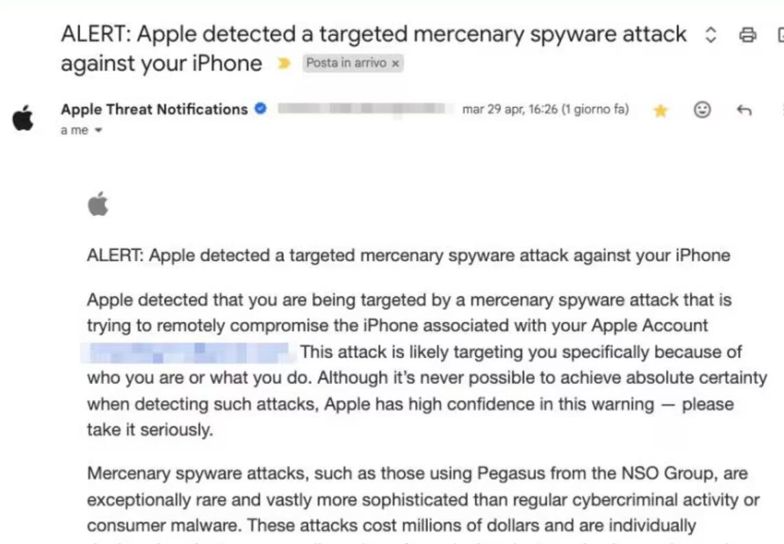 Apple envió una advertencia directa sobre un ataque de spyware a un comunicador de Fanpage.