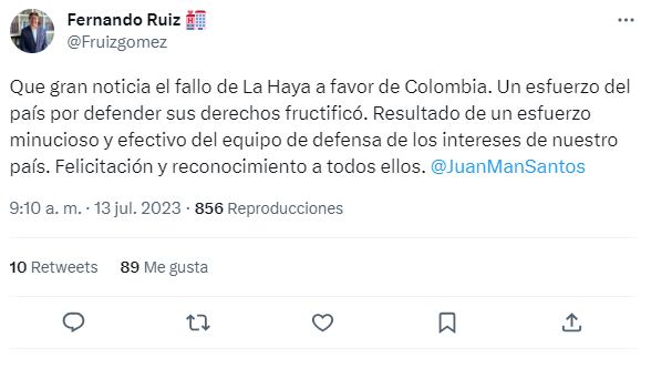 Trino del exministro Fernando Ruiz.