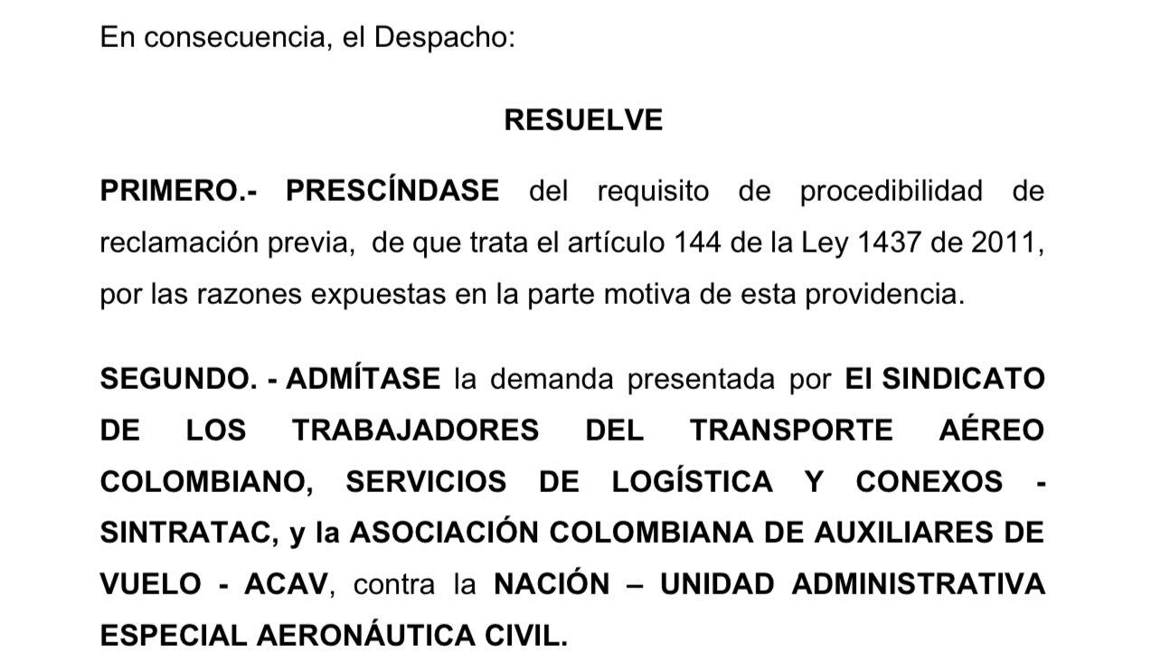 El Tribunal Administrativo de Cundinamarca admitió una demanda por la fusión entre Viva Air - Avianca.
