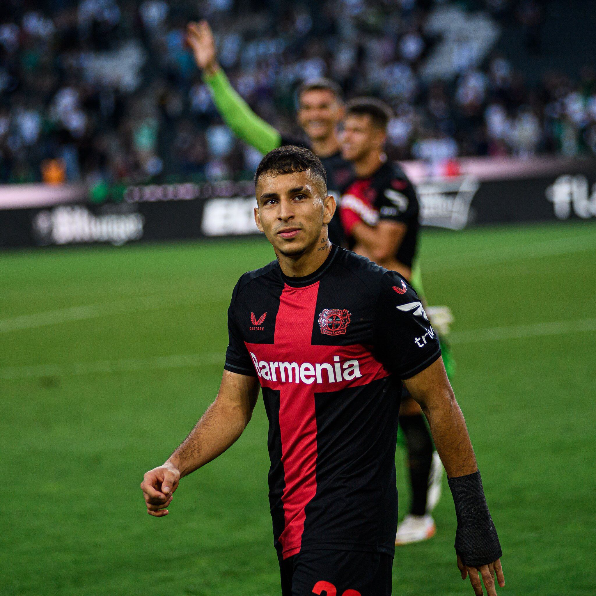 Gustavo Puerta, volante del Bayer Leverkusen.