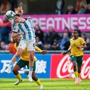 Aldana Cometti de Argentina encabeza el balón durante el partido del Grupo G de la Copa Mundial Femenina de la FIFA Australia y Nueva Zelanda 2023 entre Argentina y Sudáfrica en el Estadio Dunedin el 28 de julio de 2023 en Dunedin, Nueva Zelanda. (Foto de Daniela Porcelli/Eurasia Sport Images/Getty Images)