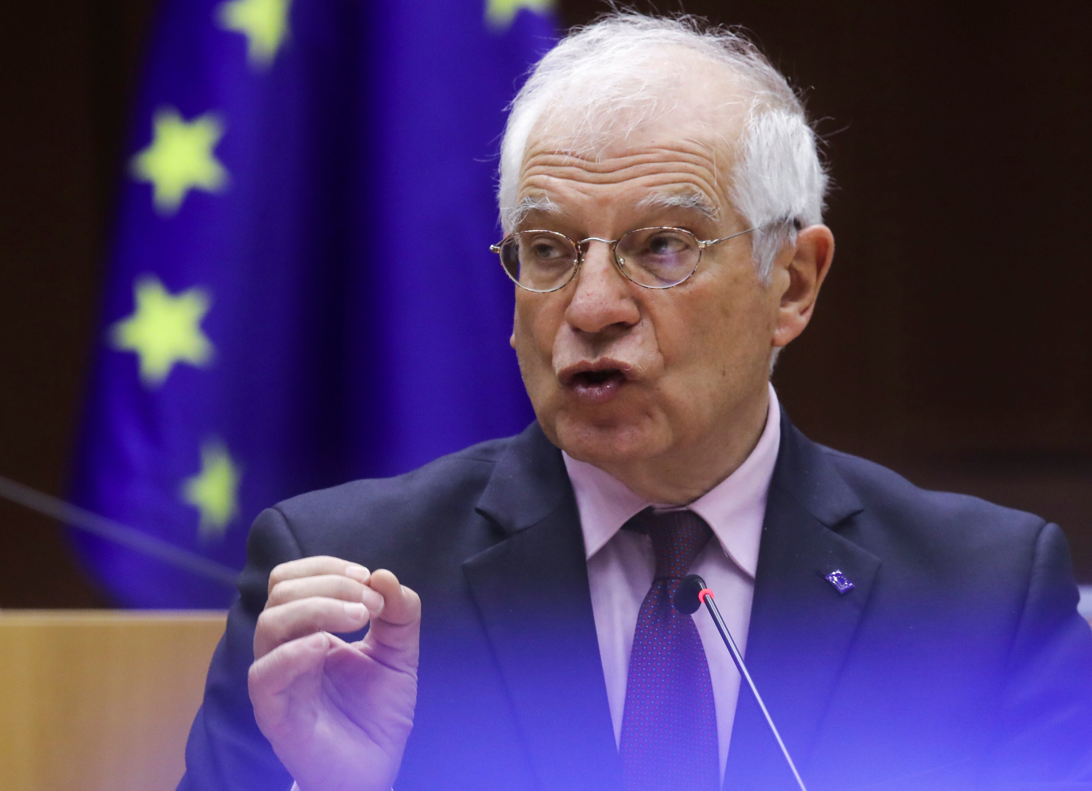 El comisario de asuntos exteriores de la UE, Josep Borrell, en Bruselas. (Olivier Hoslet, Pool via AP)