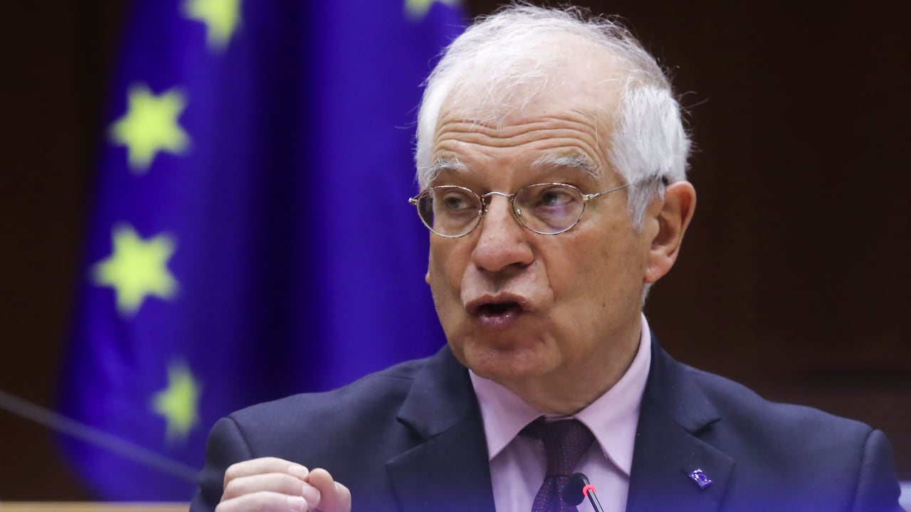 El comisario de asuntos exteriores de la UE, Josep Borrell, en Bruselas. (Olivier Hoslet, Pool via AP)