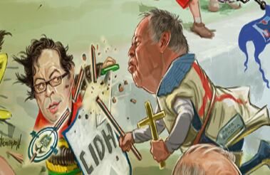 Gustavo Petro y Alejandro Ordóñez. Fueron los dos espadachines más exitosos del año. Pelearon con todo el mundo y entre ellos, pero nada logró sacarlos de sus puestos.