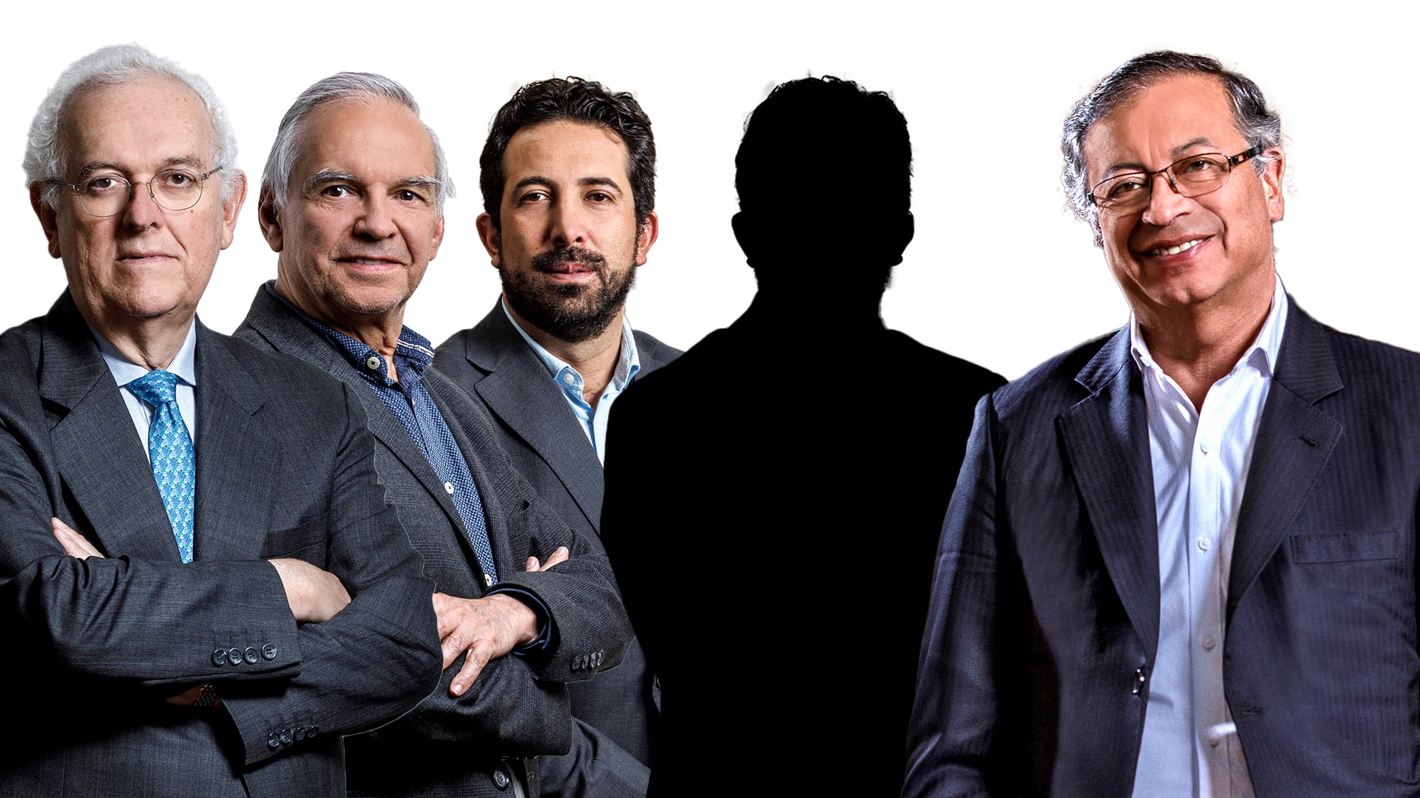 osé Antonio Ocampo
Ricardo Bonilla
Diego Guevara
Una silueta
Y Gustavo Petro