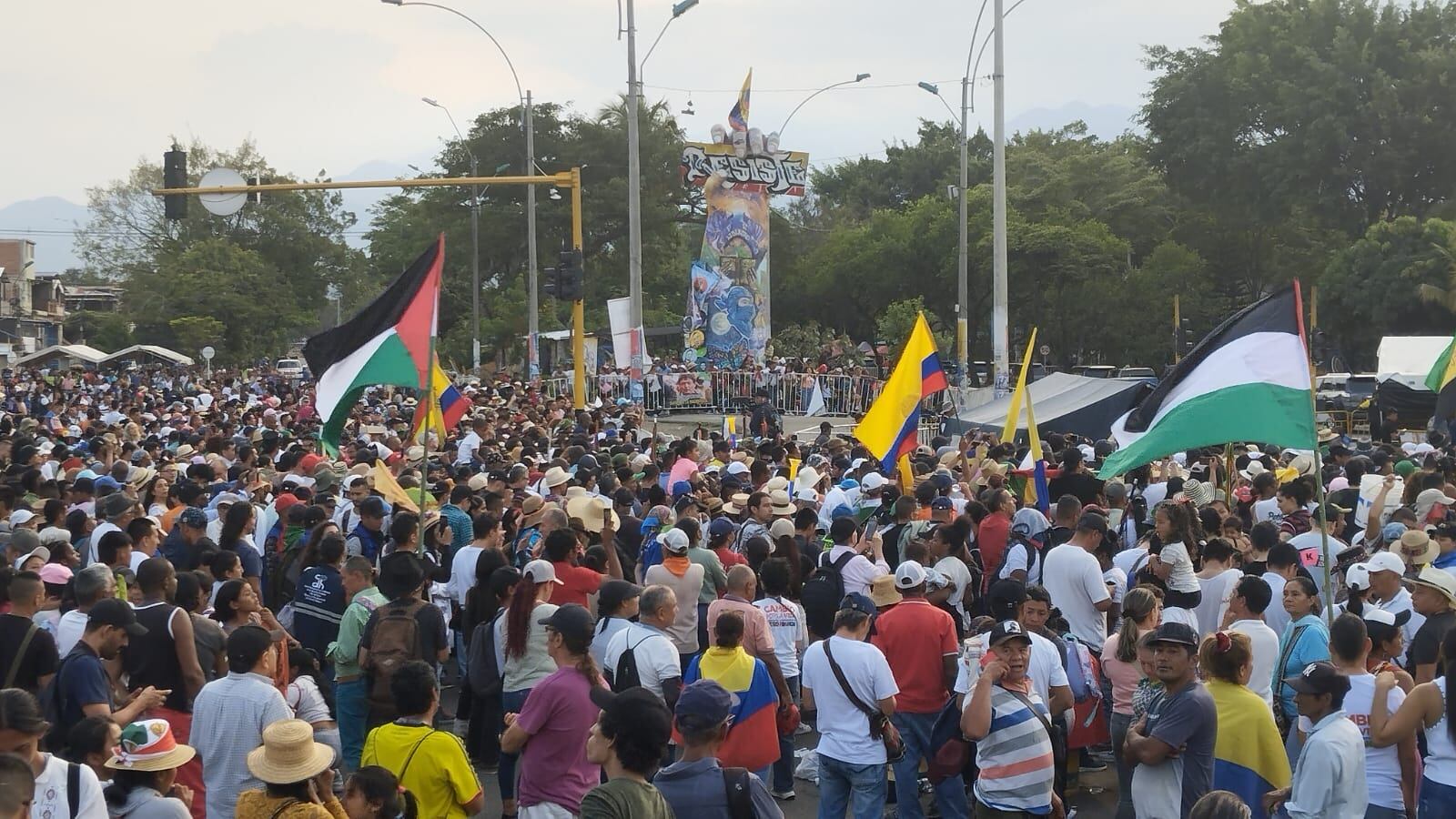Cali: Presidente Gustavo Petro interviene en la minga indígena en Cali. foto Raúl Palacios, marzo 15-24