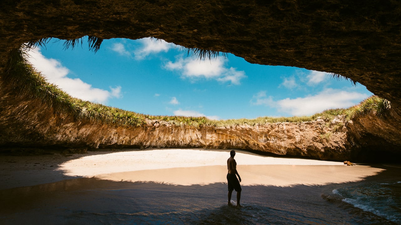 La playa escondida en Islas Marietas, Puerto Vallarta. México.