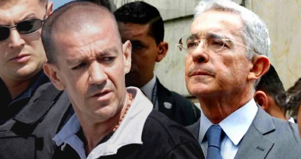 Juan Carlos Sierra, exparamilitar, y el expresidente Álvaro Uribe
