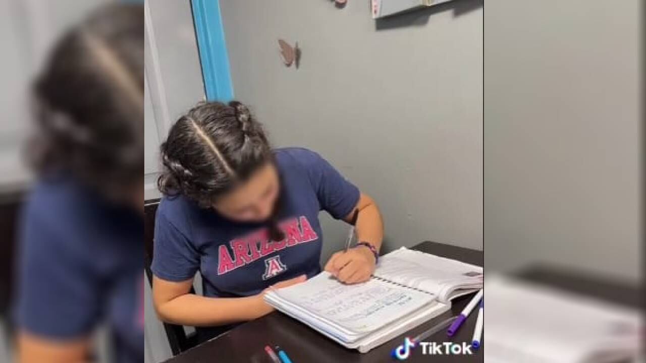 En otro video el padre le interroga sobre el avance con sus tareas.