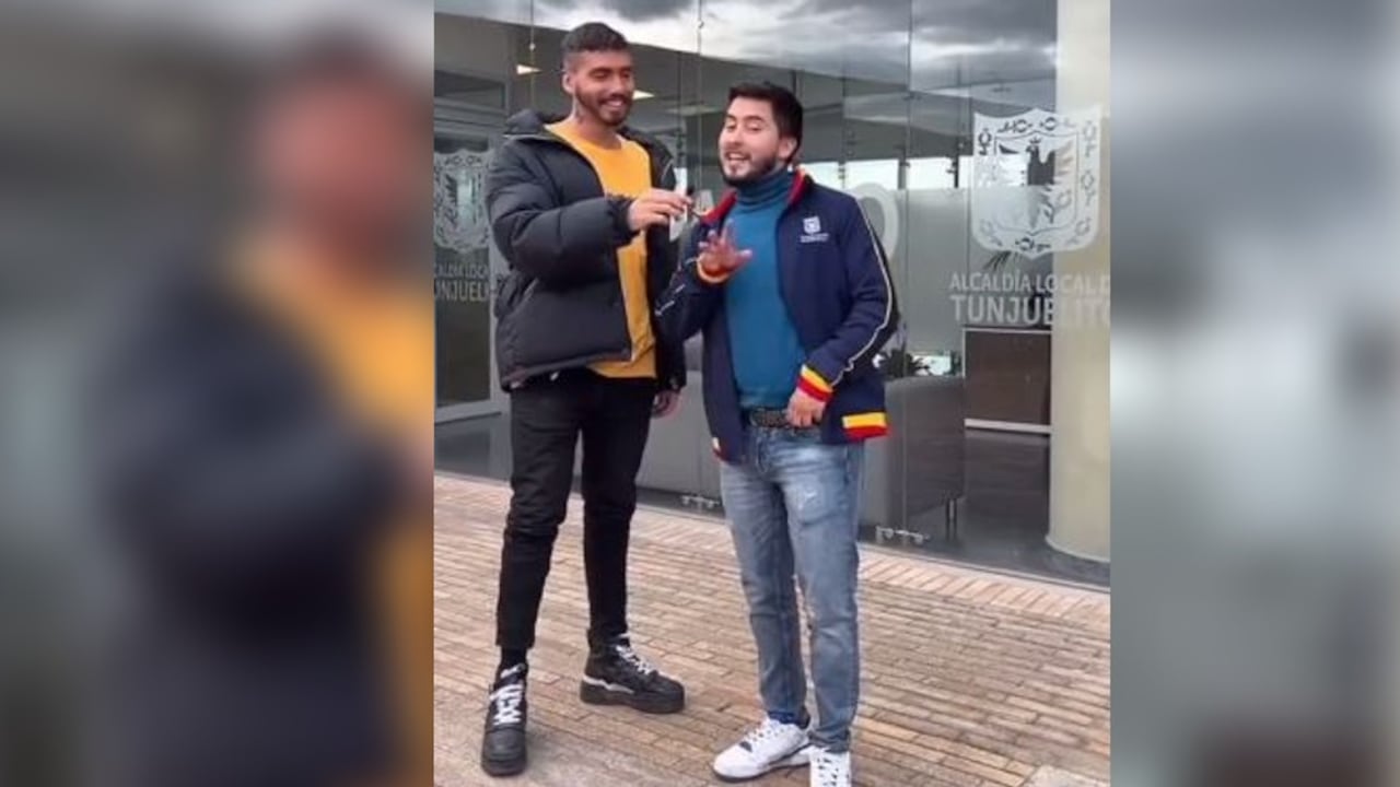 Juan Felipe Grillo con el alcalde local de Tunjuelito, Joshep Plaza Pinilla