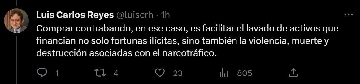 Trino Luis Carlos Reyes Contrabando