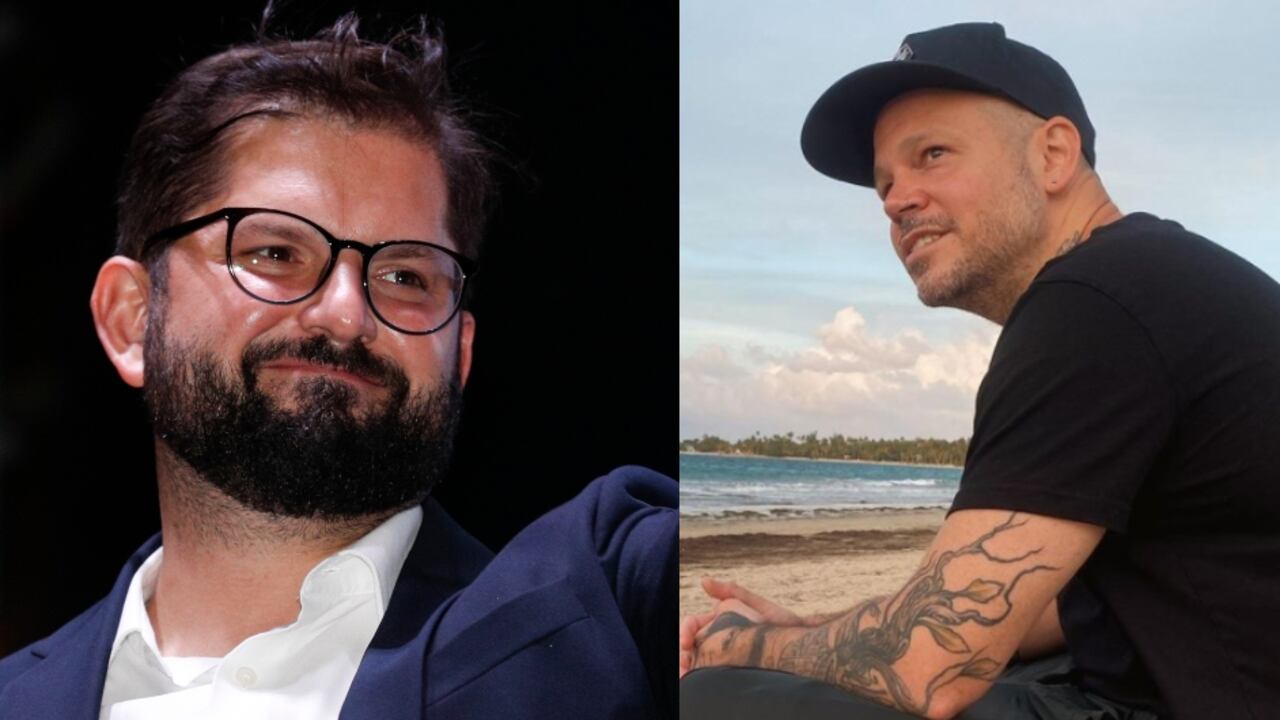 Gabriel Boric, presidente electo de Chile, y el cantante Residente.