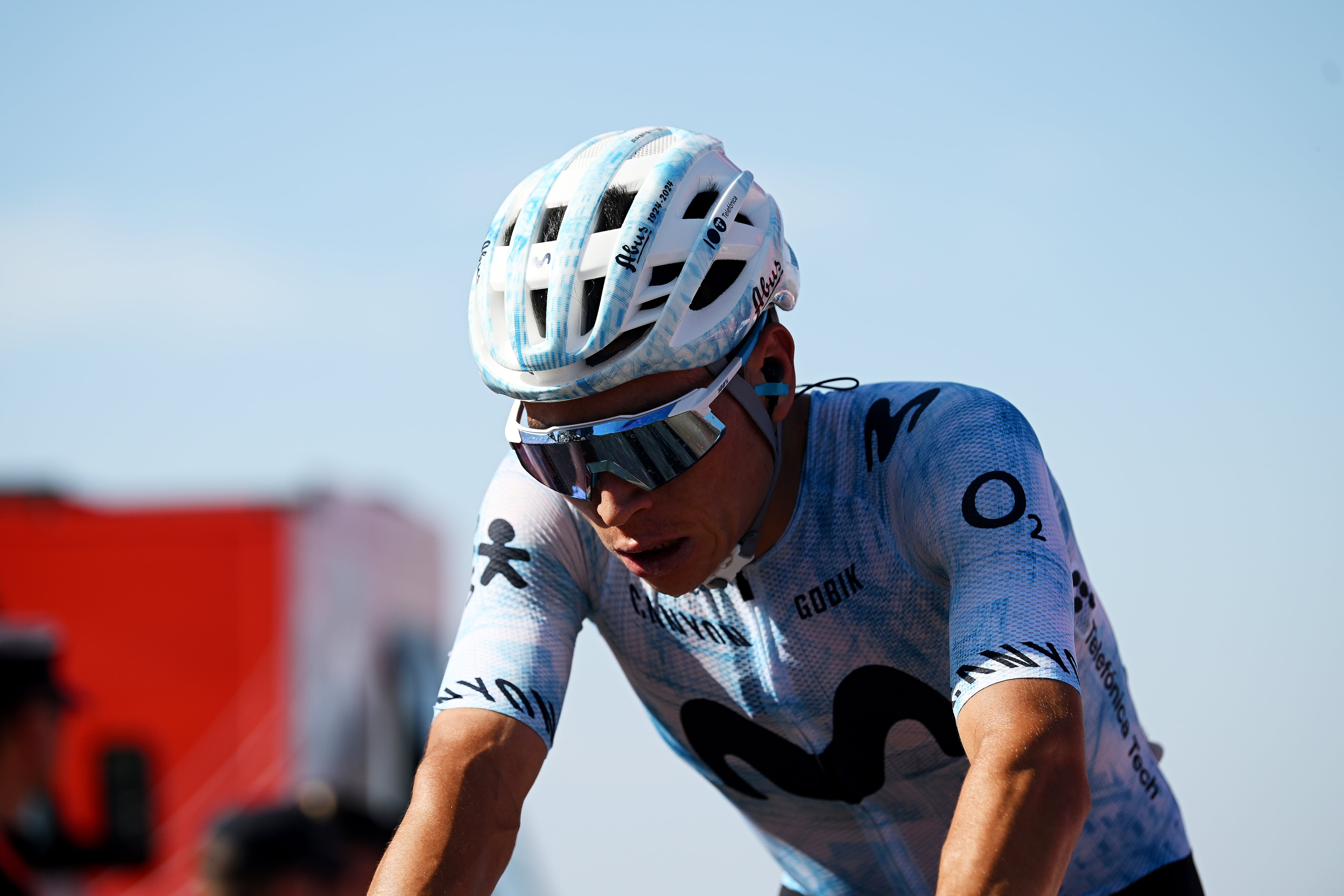 Einer Rubio, colombiano al servicio del Movistar en la Vuelta a España 2024.