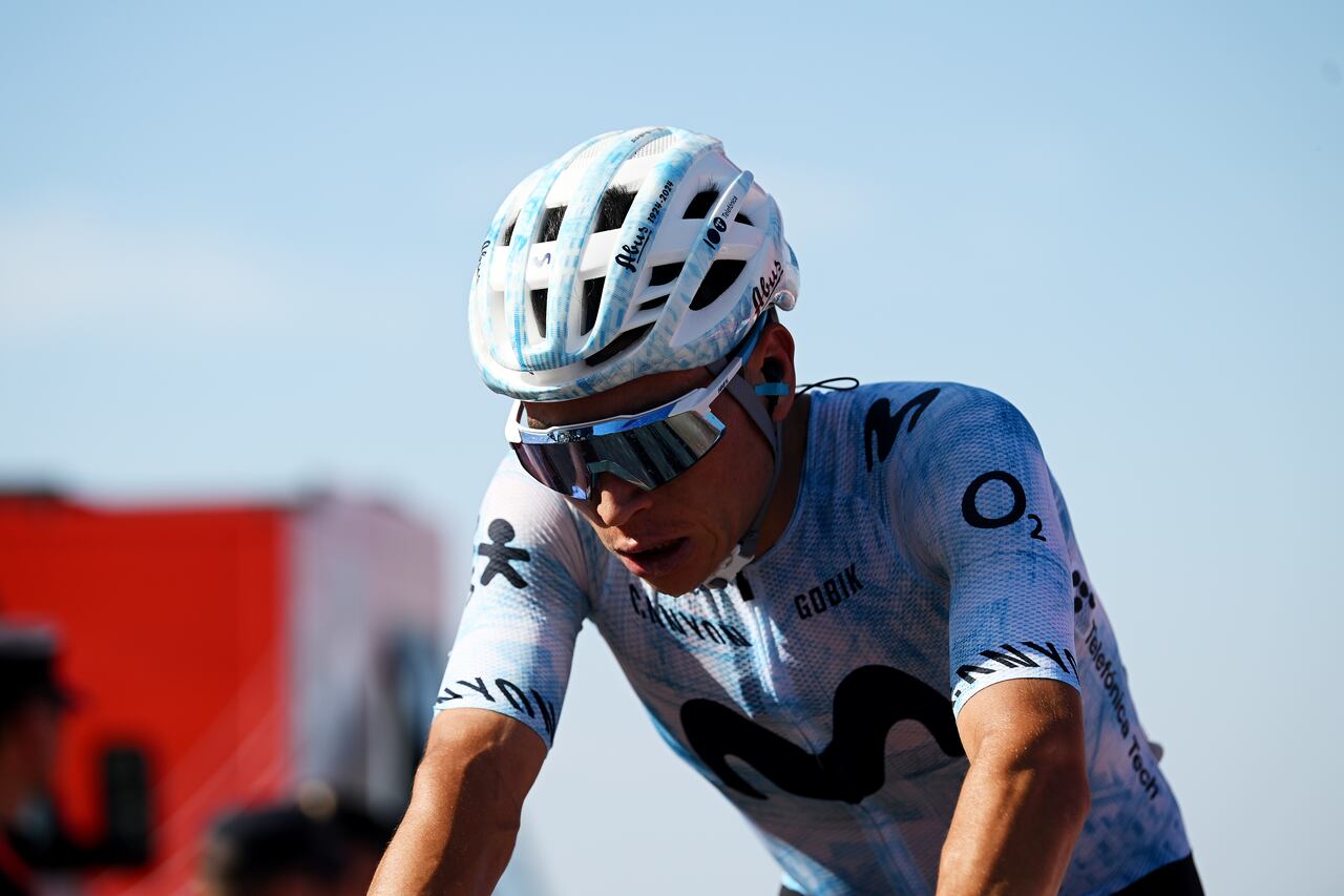 Einer Rubio, colombiano al servicio del Movistar en la Vuelta a España 2024.