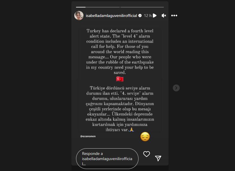 Mensaje de actriz por su país