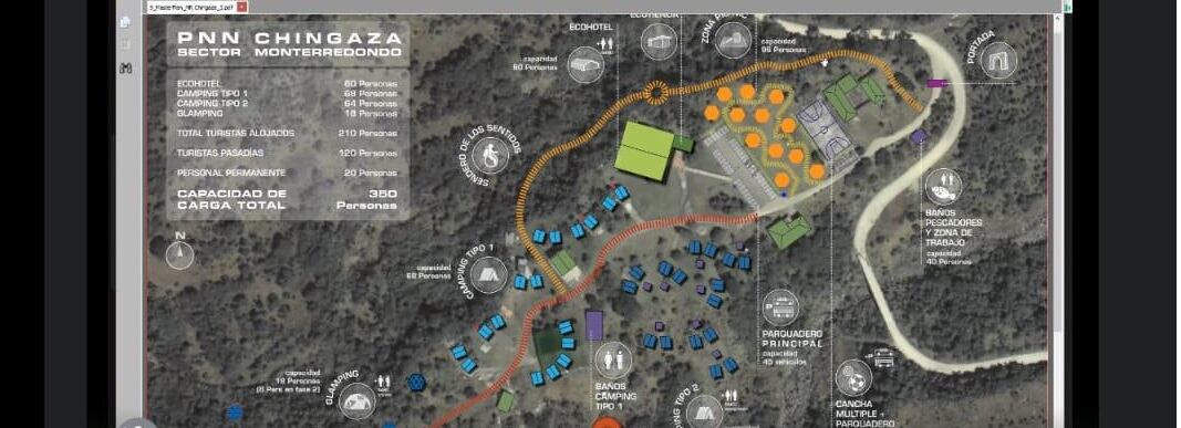 Mapa de ecohotel en Chingaza