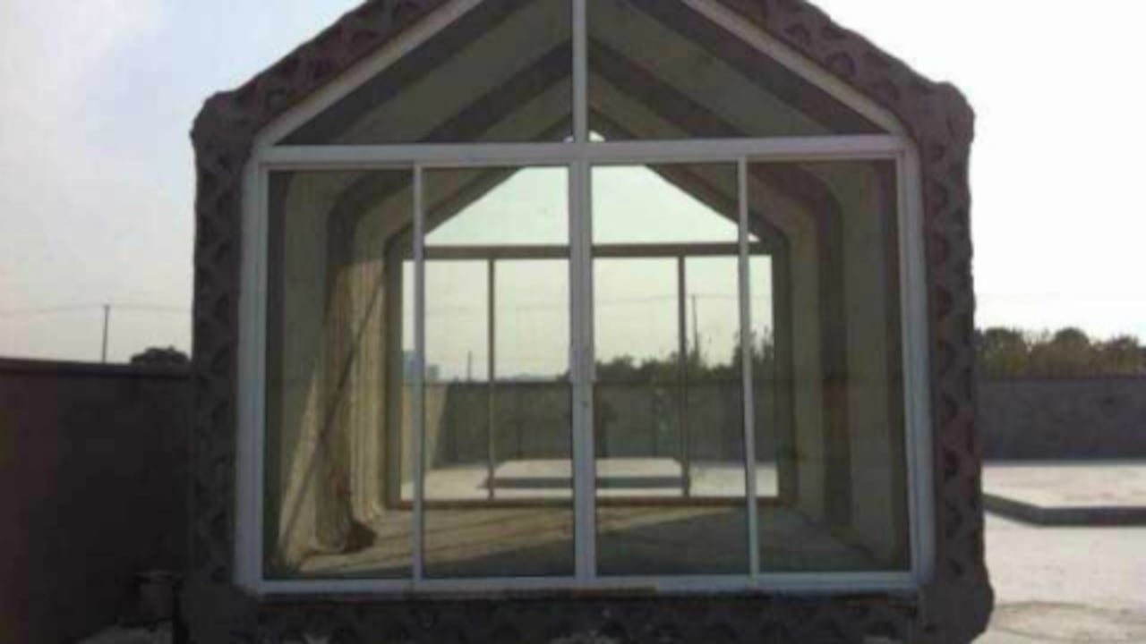 Esta es una de las casas construidas por Winsun.