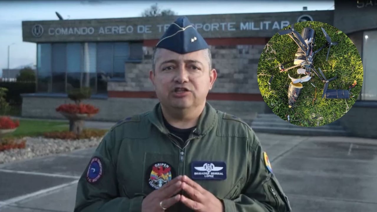 El general Henry López entregó detalles del dron cargado con explosivos hallado en Bogotá.
