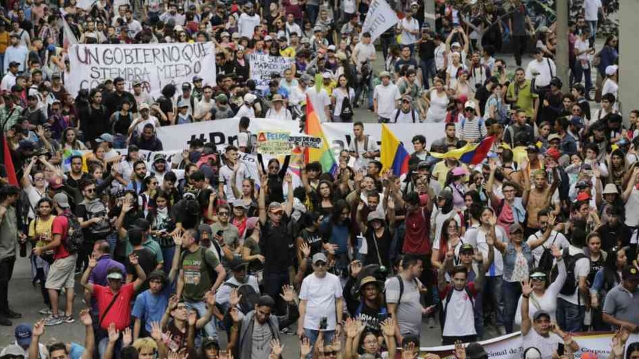 Imagen de las protestas en Medellín.