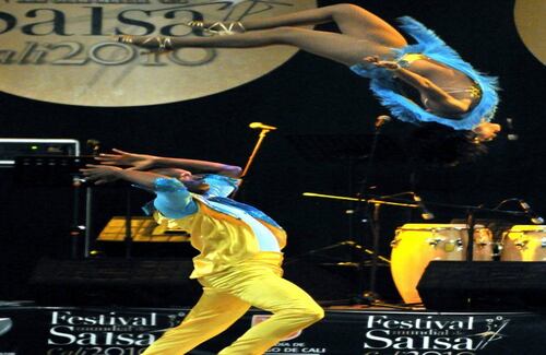  Los bailarines Juan Carlos Preciado y Lady Rivas durante la final del concurso de bailarines de salsa, categoría parejas.