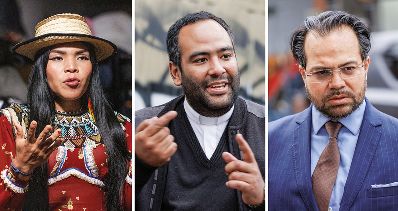 La líder indígena Luz Mery Queragama; el padre Michael Daniel Cuevas, cabeza de la Fundación Predicadores de la Misericordia, y el abogado Alejandro Carranza han dado la lucha por la comunidad y reclaman respuestas del Gobierno.