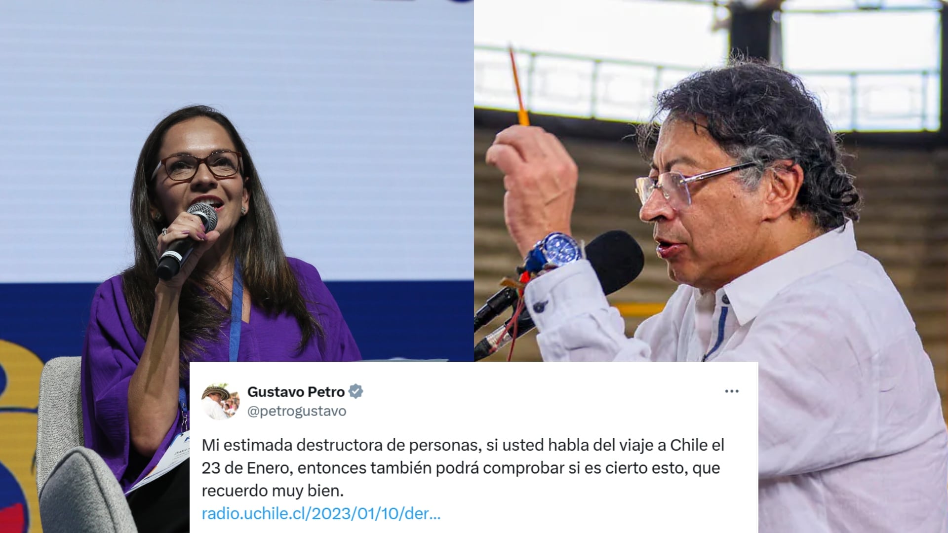 Disputa entre Diana Saray Giraldo y el presidente Petro.