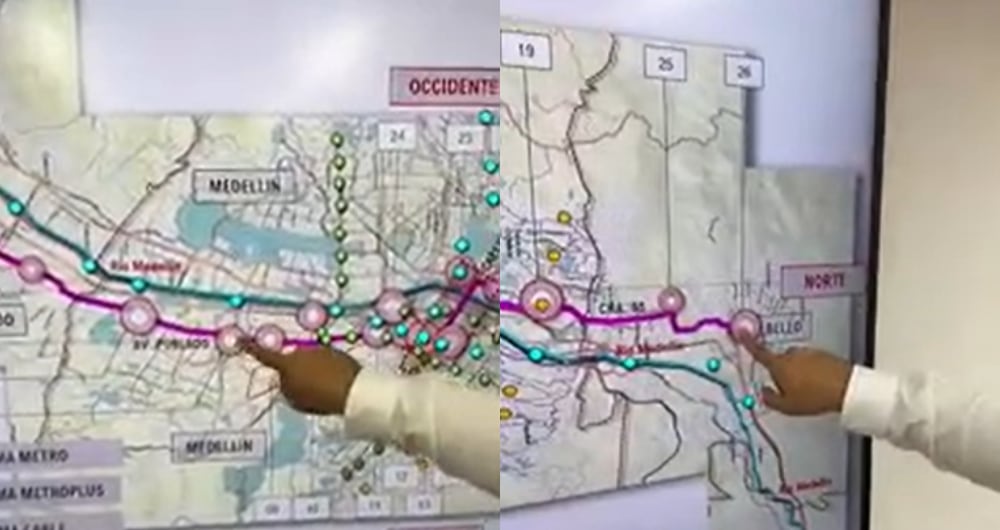 Posibles tramos de la cuarta línea del Metro de Medellín.