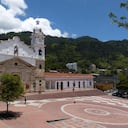 Plaza principal del municipio de Choachí, en Cundinamarca.
