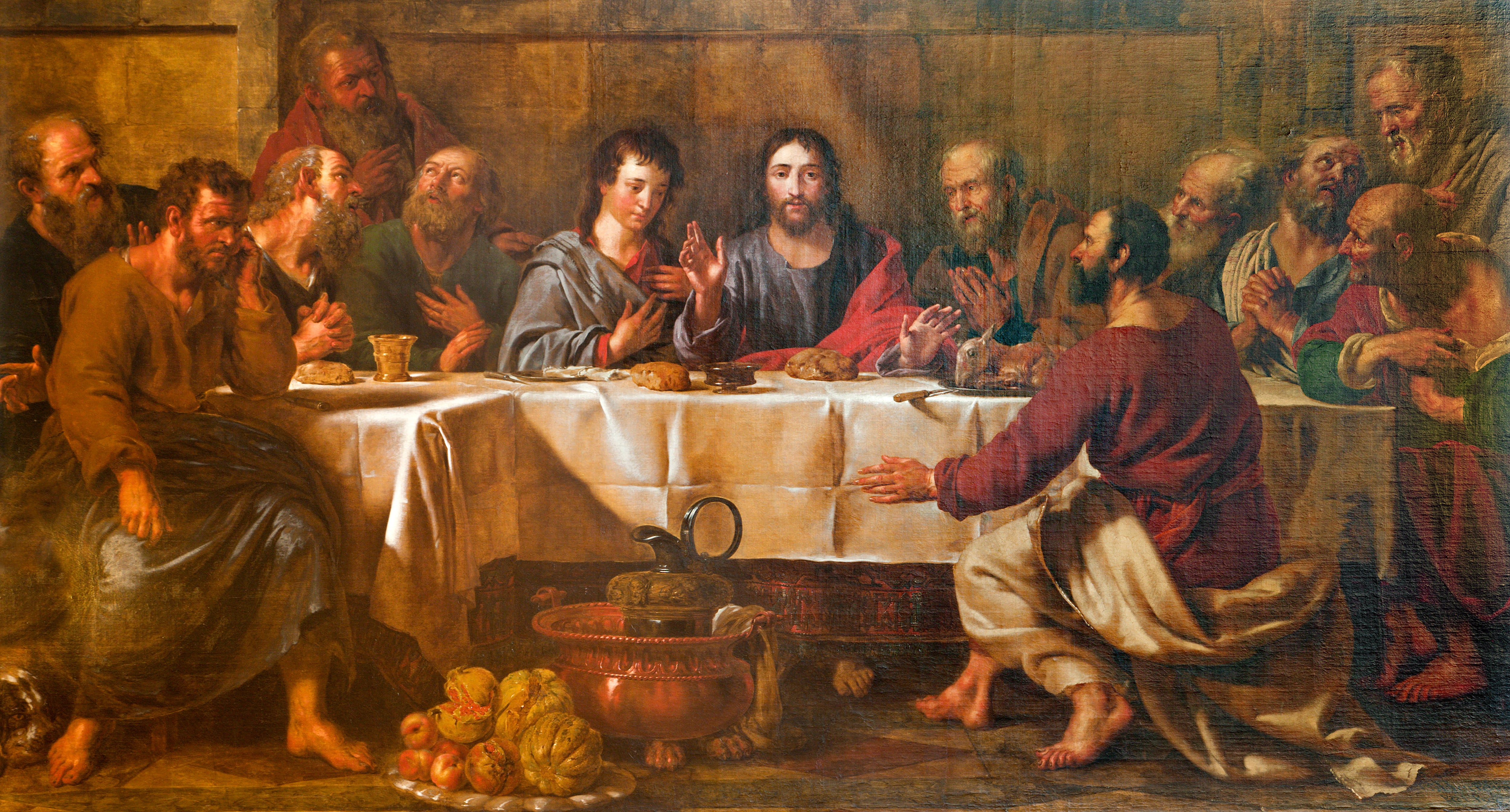Pintura de la Última Cena de Cristo de st. Iglesia de San Nicolás del 19. cent.