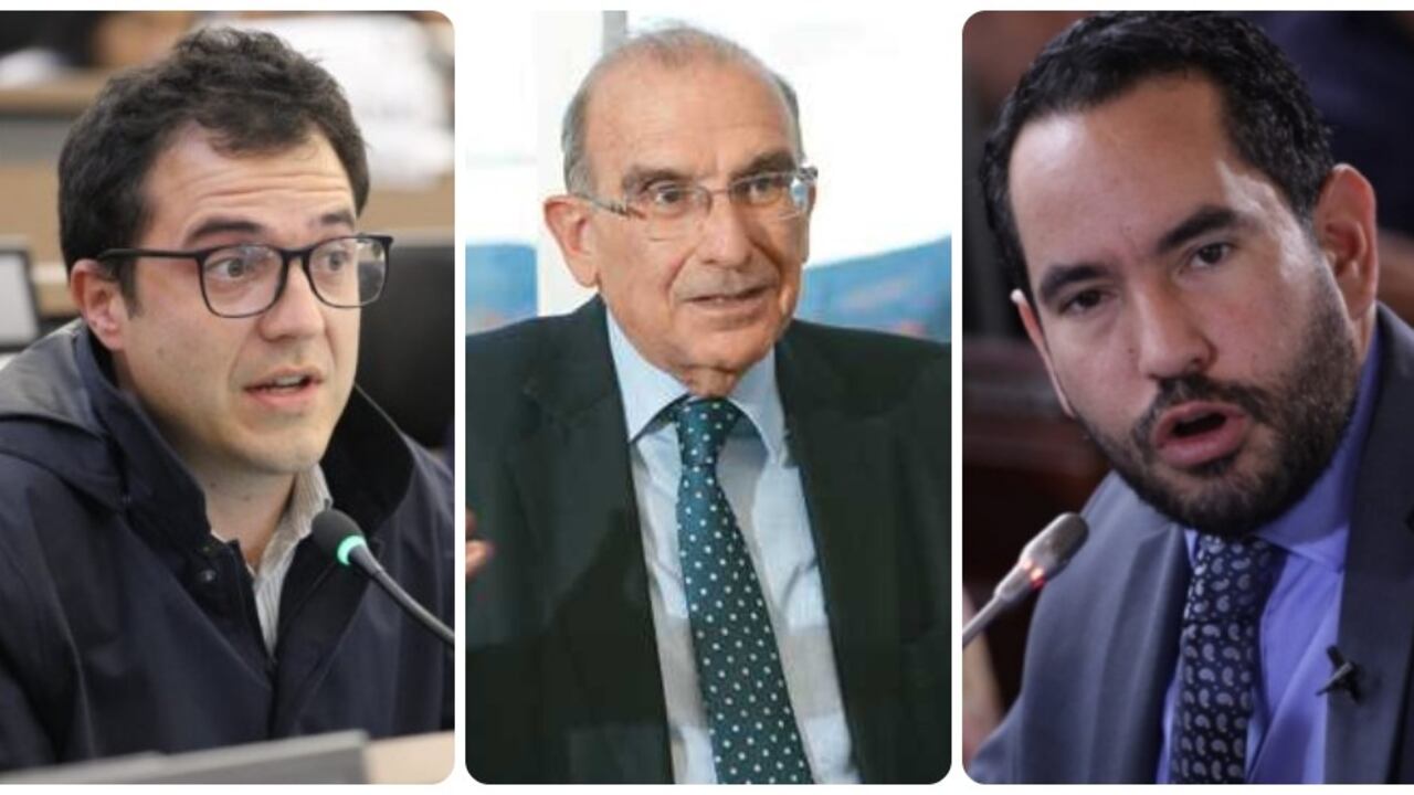 El concejal Diego Laserna, el excandidato Humberto de la Calle y el concejal Rolando González.